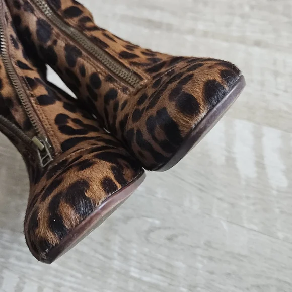 Madewell Amalia In Leopard Callf Hair Ankle Boots - Picture 8 of 16